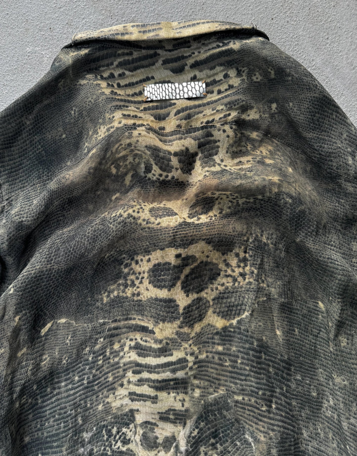 IfSixWasNine 'NO. TXS-4 21160F' Sheer Reptile Print Silk Shirt