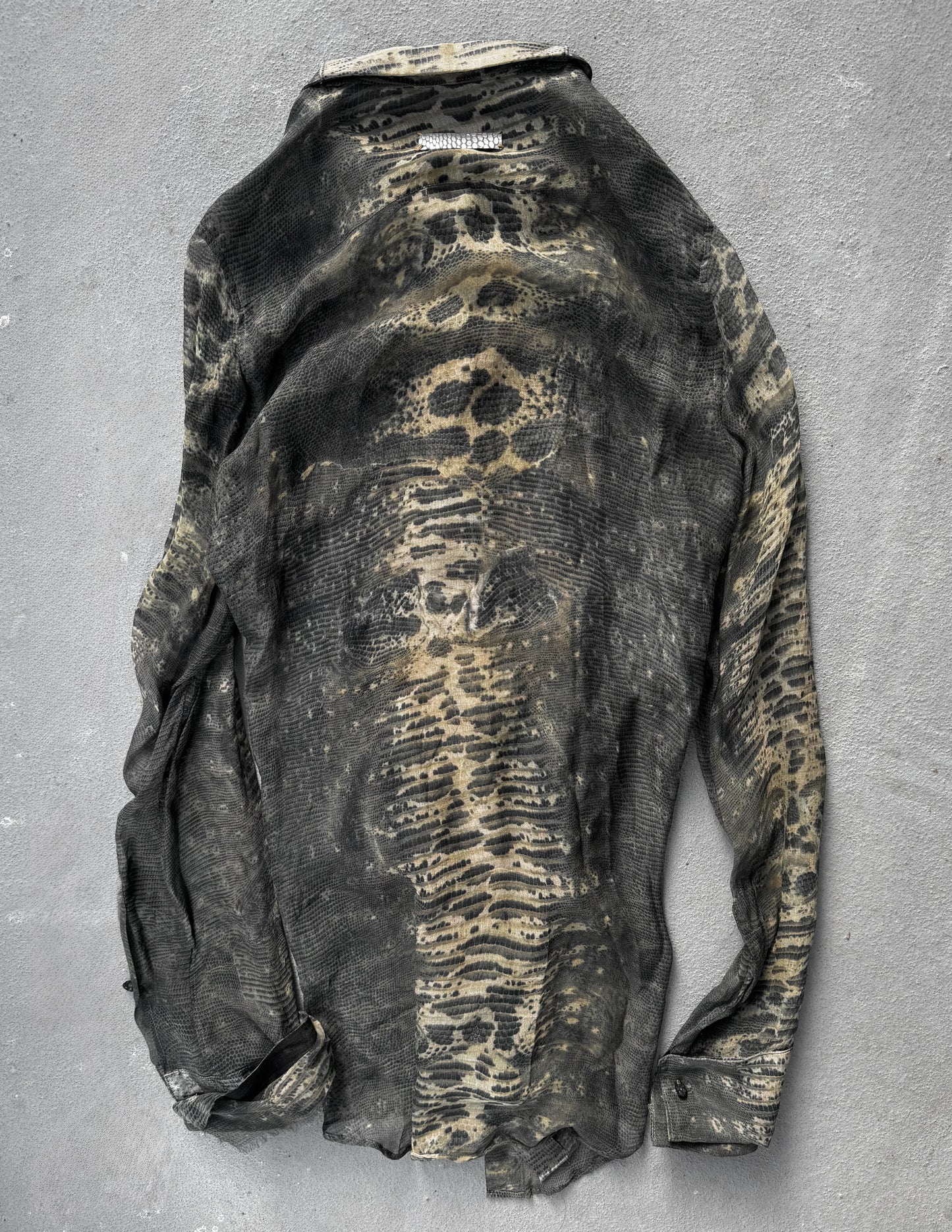 IfSixWasNine 'NO. TXS-4 21160F' Sheer Reptile Print Silk Shirt