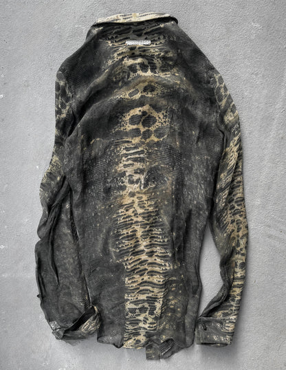 IfSixWasNine 'NO. TXS-4 21160F' Sheer Reptile Print Silk Shirt