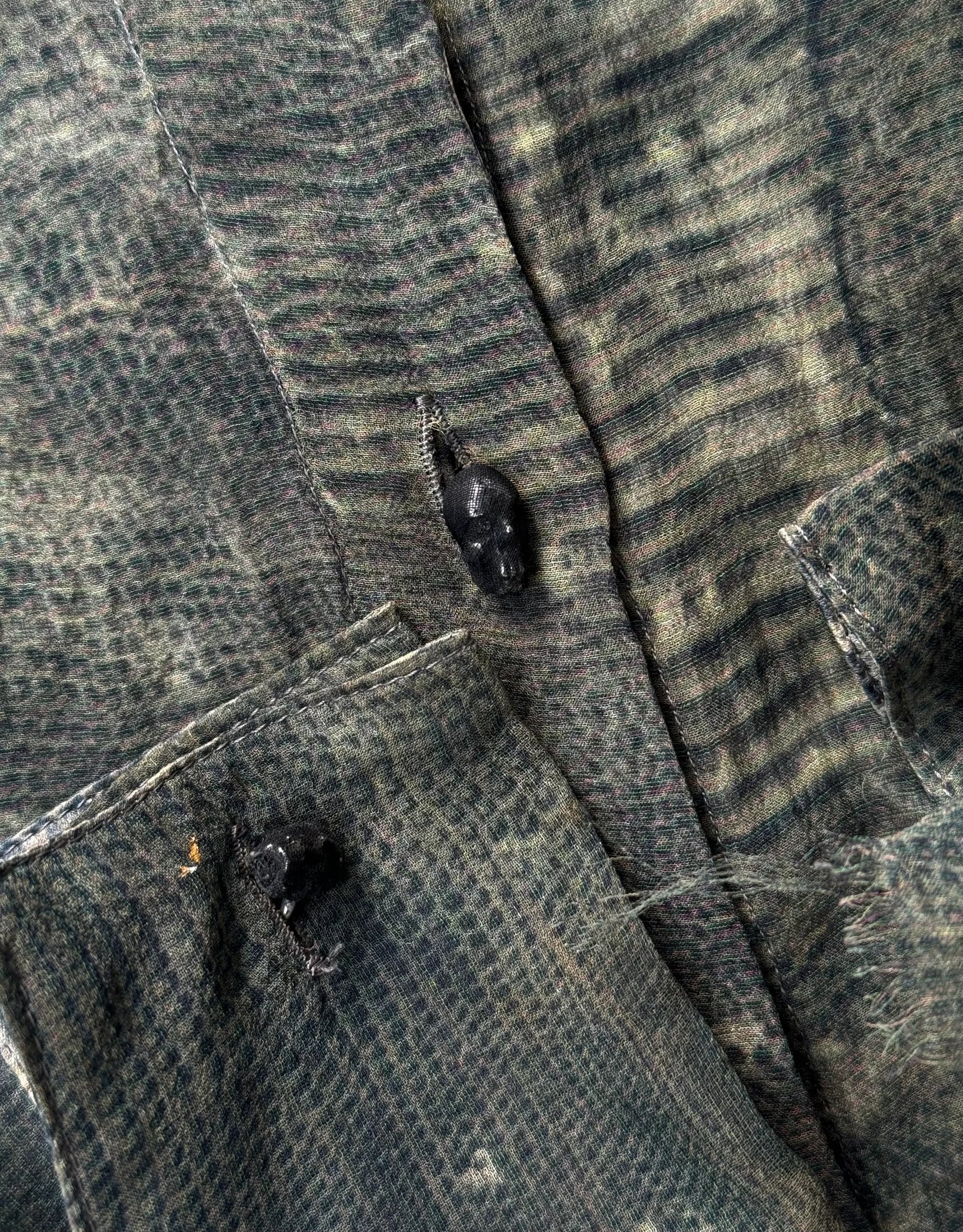 IfSixWasNine 'NO. TXS-4 21160F' Sheer Reptile Print Silk Shirt