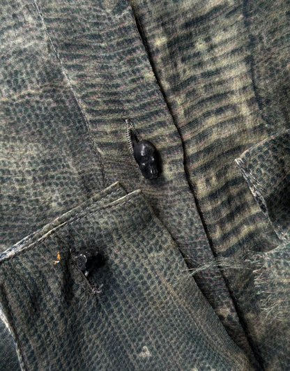 IfSixWasNine 'NO. TXS-4 21160F' Sheer Reptile Print Silk Shirt