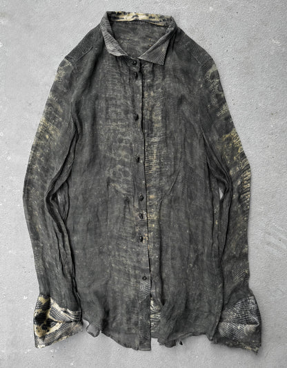 IfSixWasNine 'NO. TXS-4 21160F' Sheer Reptile Print Silk Shirt