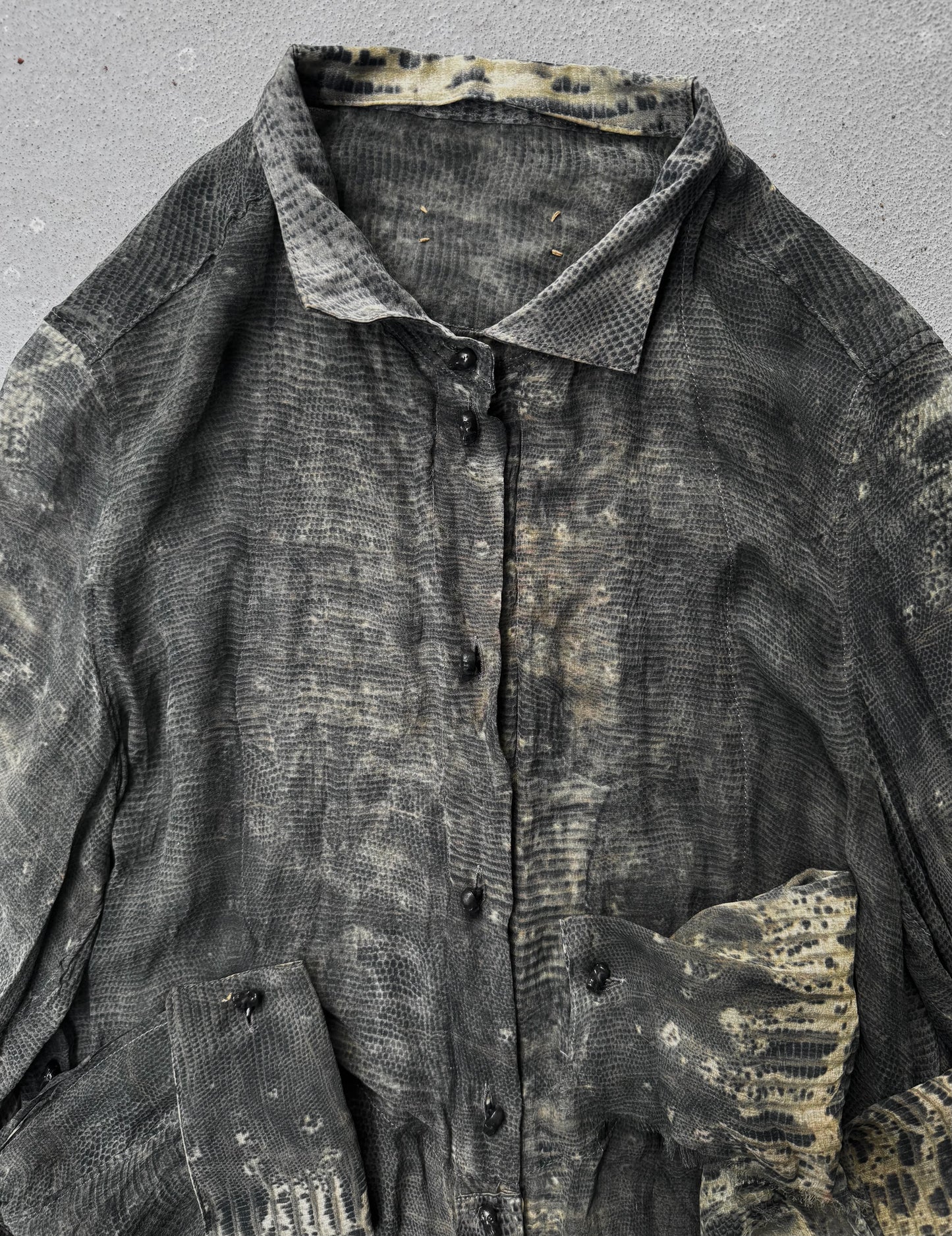 IfSixWasNine 'NO. TXS-4 21160F' Sheer Reptile Print Silk Shirt