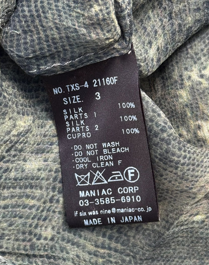 IfSixWasNine 'NO. TXS-4 21160F' Sheer Reptile Print Silk Shirt