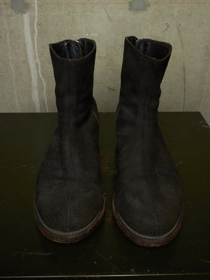 Julius_7 SS10-11 “neurbanvolker;” Reverse Cow Leather Back Zip Boots