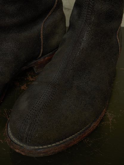 Julius_7 SS10-11 “neurbanvolker;” Reverse Cow Leather Back Zip Boots