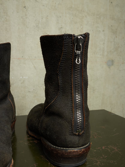 Julius_7 SS10-11 “neurbanvolker;” Reverse Cow Leather Back Zip Boots