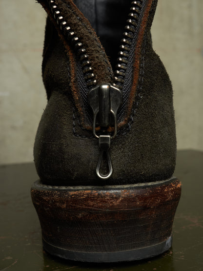 Julius_7 SS10-11 “neurbanvolker;” Reverse Cow Leather Back Zip Boots