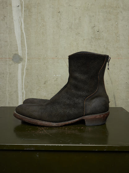 Julius_7 SS10-11 “neurbanvolker;” Reverse Cow Leather Back Zip Boots