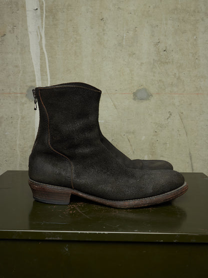 Julius_7 SS10-11 “neurbanvolker;” Reverse Cow Leather Back Zip Boots
