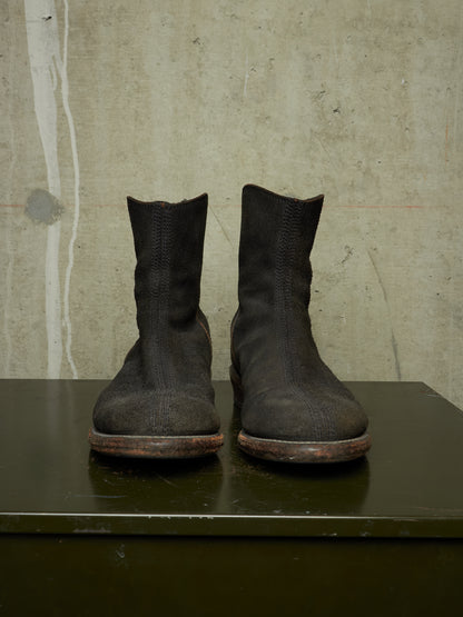 Julius_7 SS10-11 “neurbanvolker;” Reverse Cow Leather Back Zip Boots