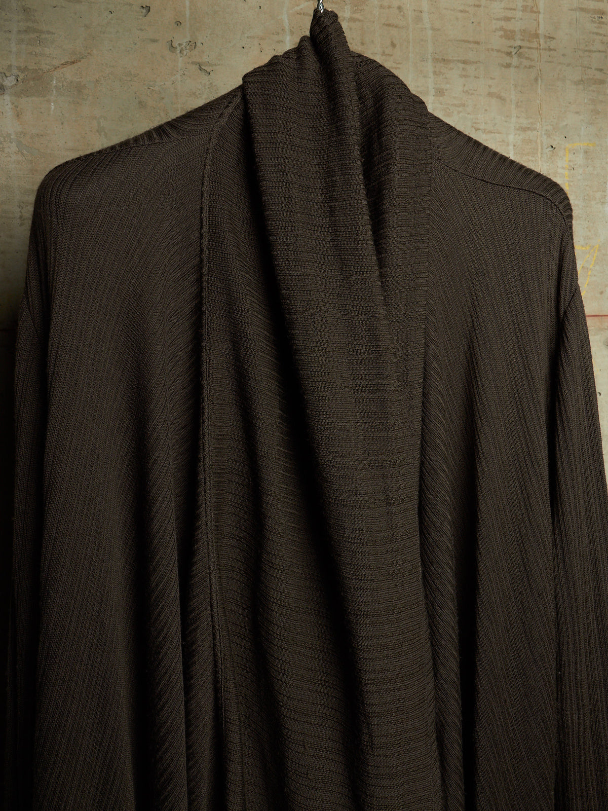 Julius_7 AW07 "UNTITLED;" Dark Khaki Baby Alpaca Mohair Long Cardigan