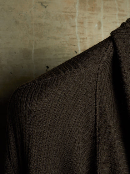 Julius_7 AW07 "UNTITLED;" Dark Khaki Baby Alpaca Mohair Long Cardigan