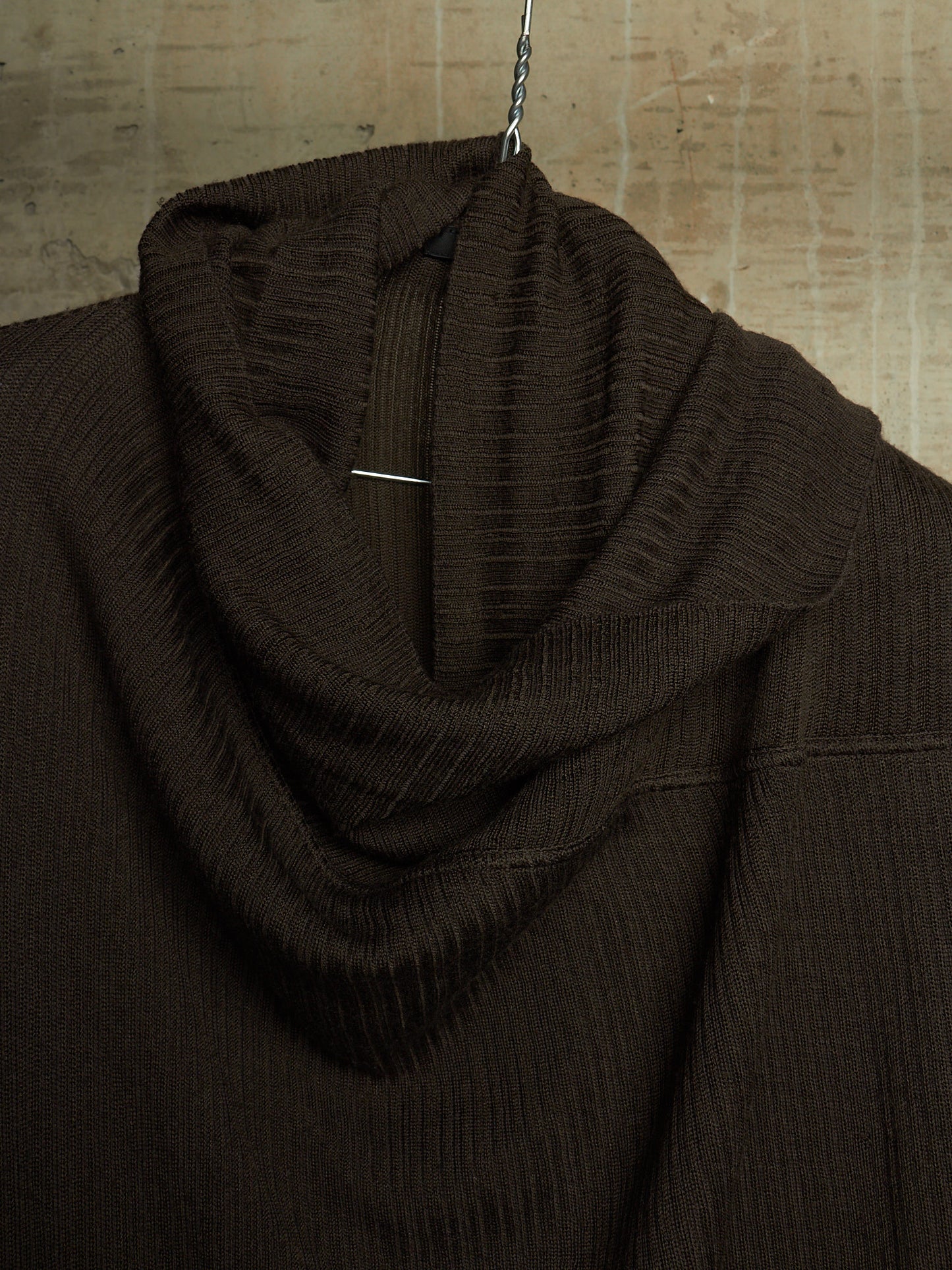 Julius_7 AW07 "UNTITLED;" Dark Khaki Baby Alpaca Mohair Long Cardigan