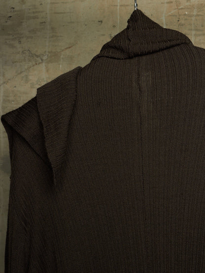 Julius_7 AW07 "UNTITLED;" Dark Khaki Baby Alpaca Mohair Long Cardigan