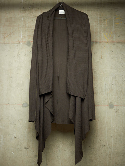 Julius_7 AW07 "UNTITLED;" Dark Khaki Baby Alpaca Mohair Long Cardigan