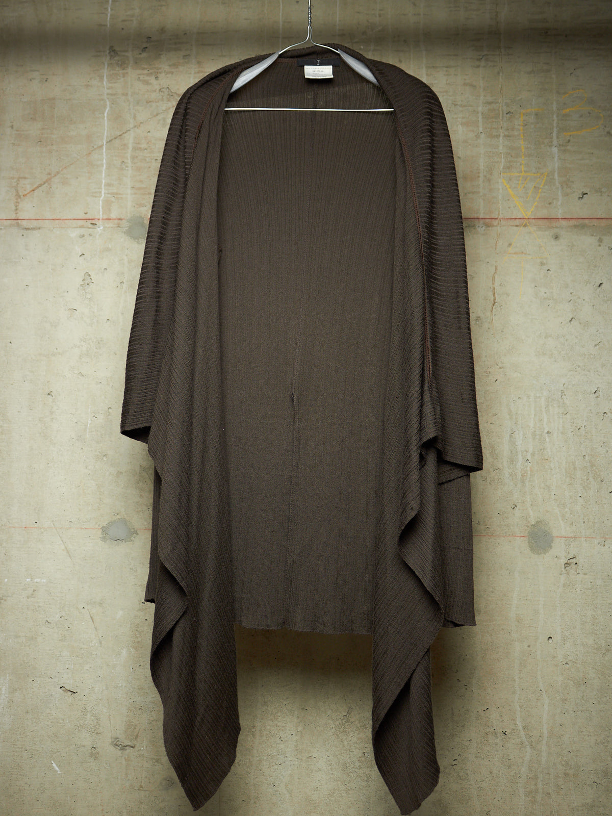 Julius_7 AW07 "UNTITLED;" Dark Khaki Baby Alpaca Mohair Long Cardigan