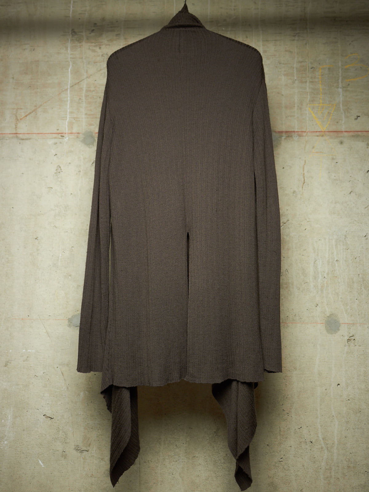 Julius_7 AW07 "UNTITLED;" Dark Khaki Baby Alpaca Mohair Long Cardigan
