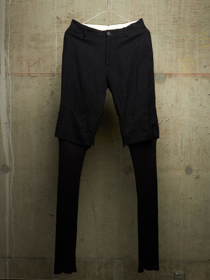 Julius_7 AW07 "UNTITLED;" Metalic Wool Double Layered Shorts Leggings