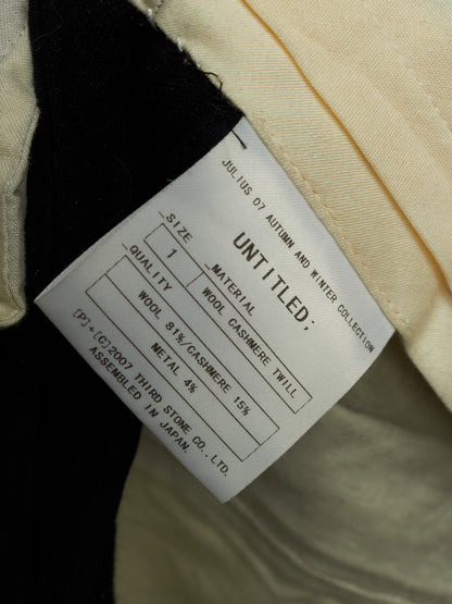 Julius_7 AW07 "UNTITLED;" Metalic Wool Double Layered Shorts Leggings