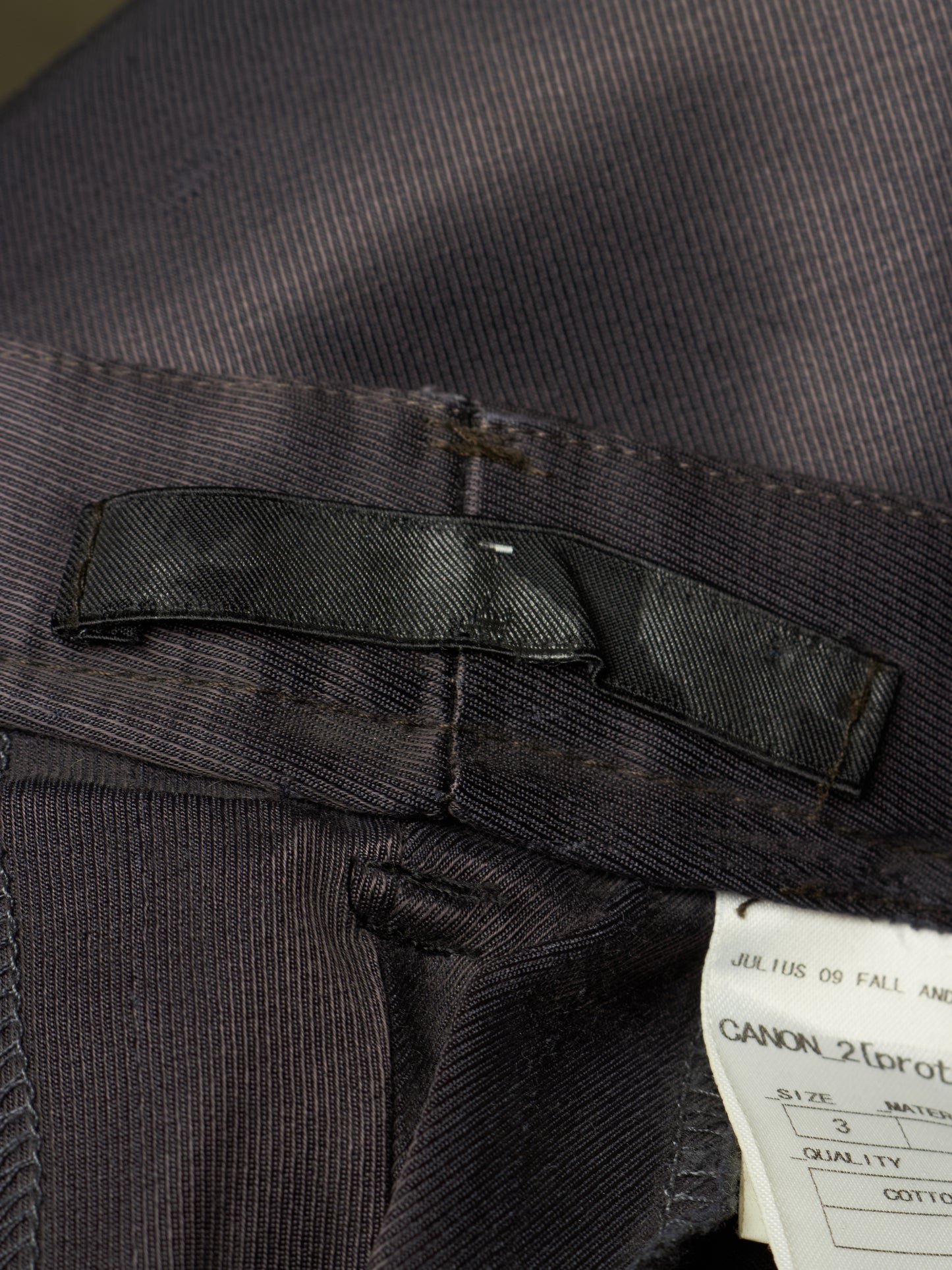 Julius_7 AW09 "CANON_2[protection_ism;]" Cotton Cupro Jersey Bootcut Pants