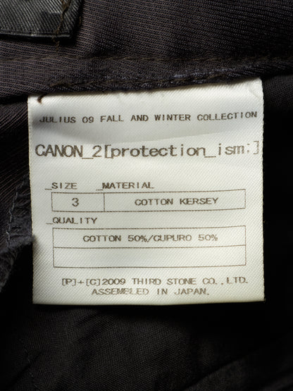 Julius_7 AW09 "CANON_2[protection_ism;]" Cotton Cupro Jersey Bootcut Pants