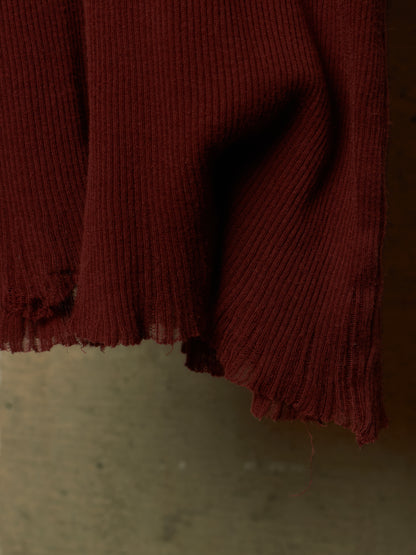 Julius_7 AW09 “PROTECTION_ISM;” Wine Red Raw Hem Rib Knit Tank Top