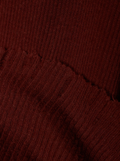 Julius_7 AW09 “PROTECTION_ISM;” Wine Red Raw Hem Rib Knit Tank Top