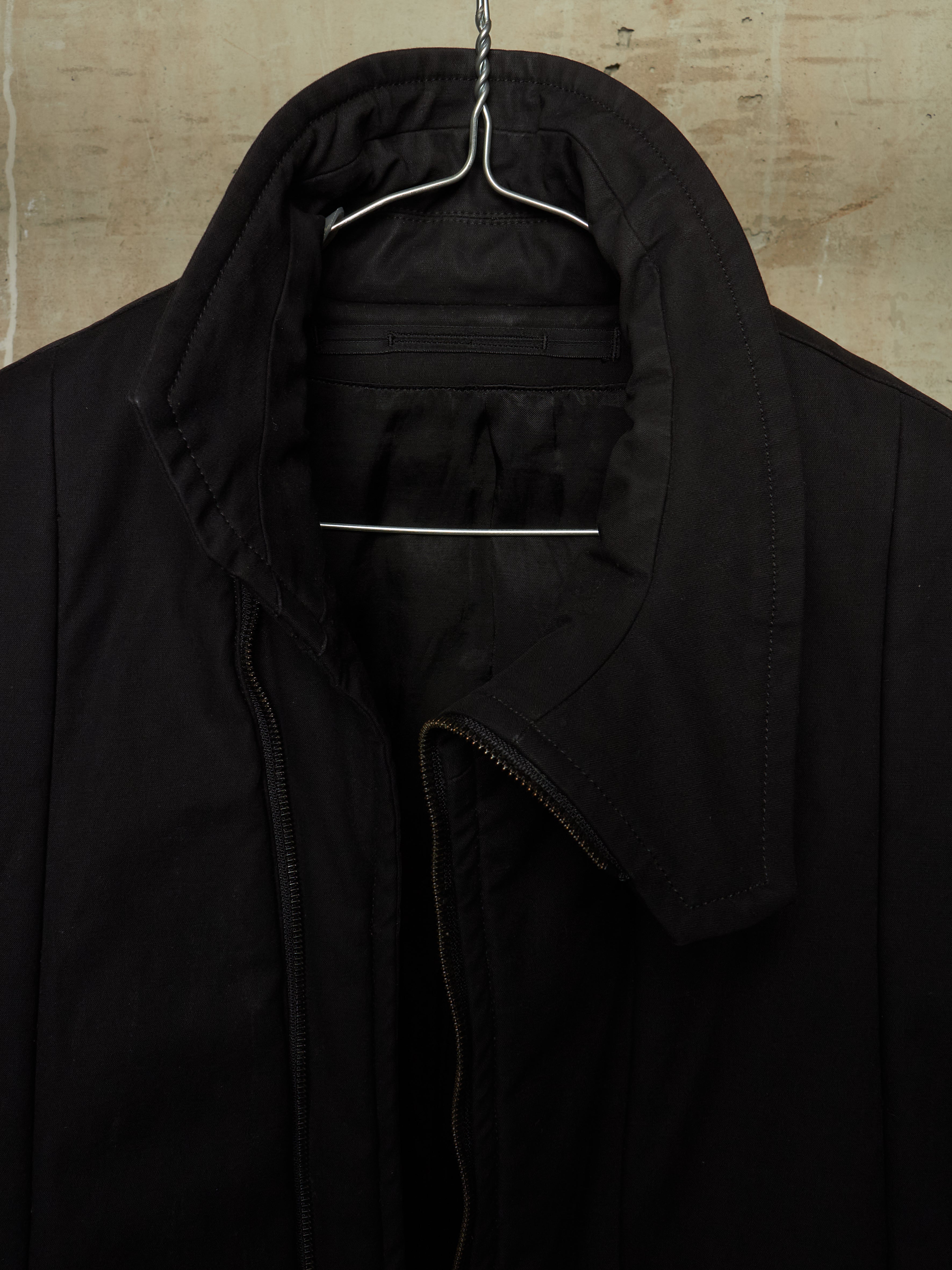 JULIUS Padded Asymmetric Zip Cotton High Neck Jacket | DRIEW