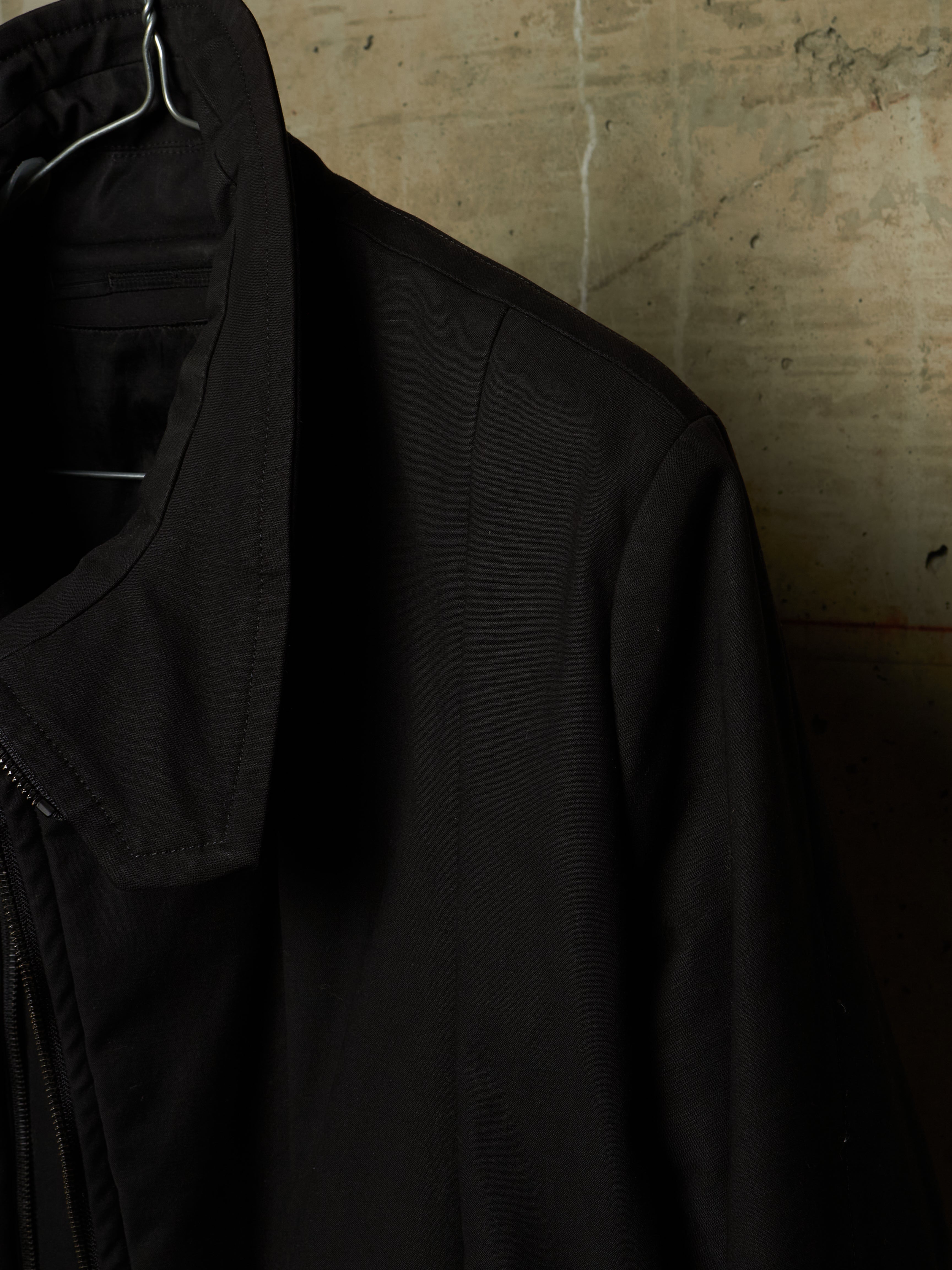 JULIUS Padded Asymmetric Zip Cotton High Neck Jacket | DRIEW