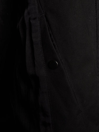 Julius_7 AW16-17 "beast;" Padded Asymmetric Zip Cotton High Neck Jacket