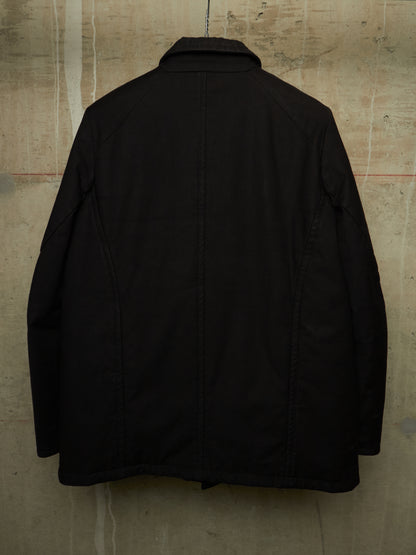 Julius_7 AW16-17 "beast;" Padded Asymmetric Zip Cotton High Neck Jacket