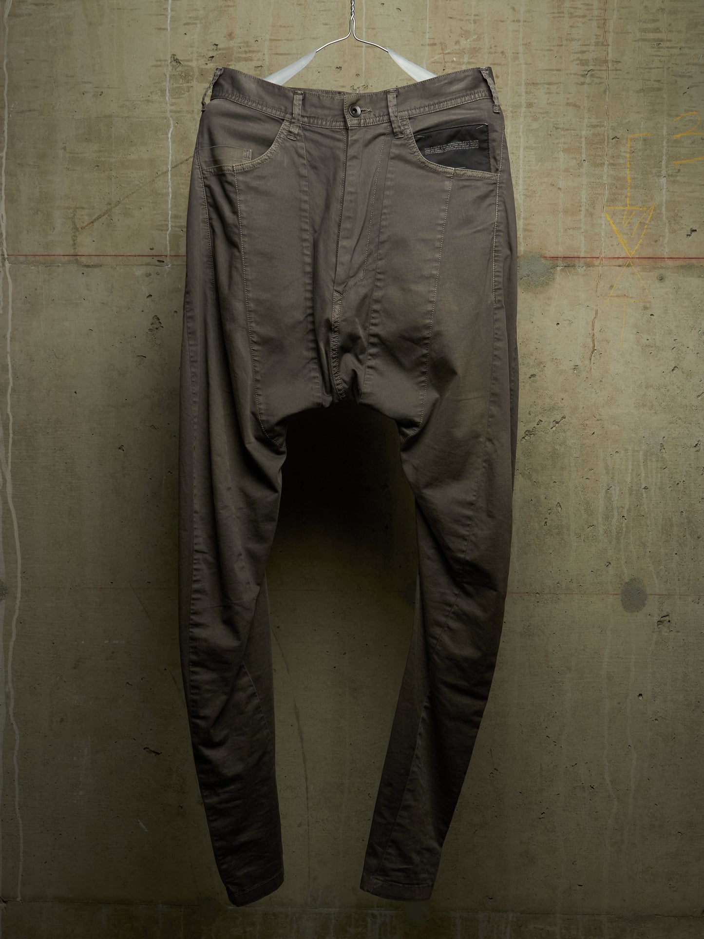 Julius_7 SS16 "sefiroth;" Grey Drop-crotch J-Cut 5oz Skinny Denim