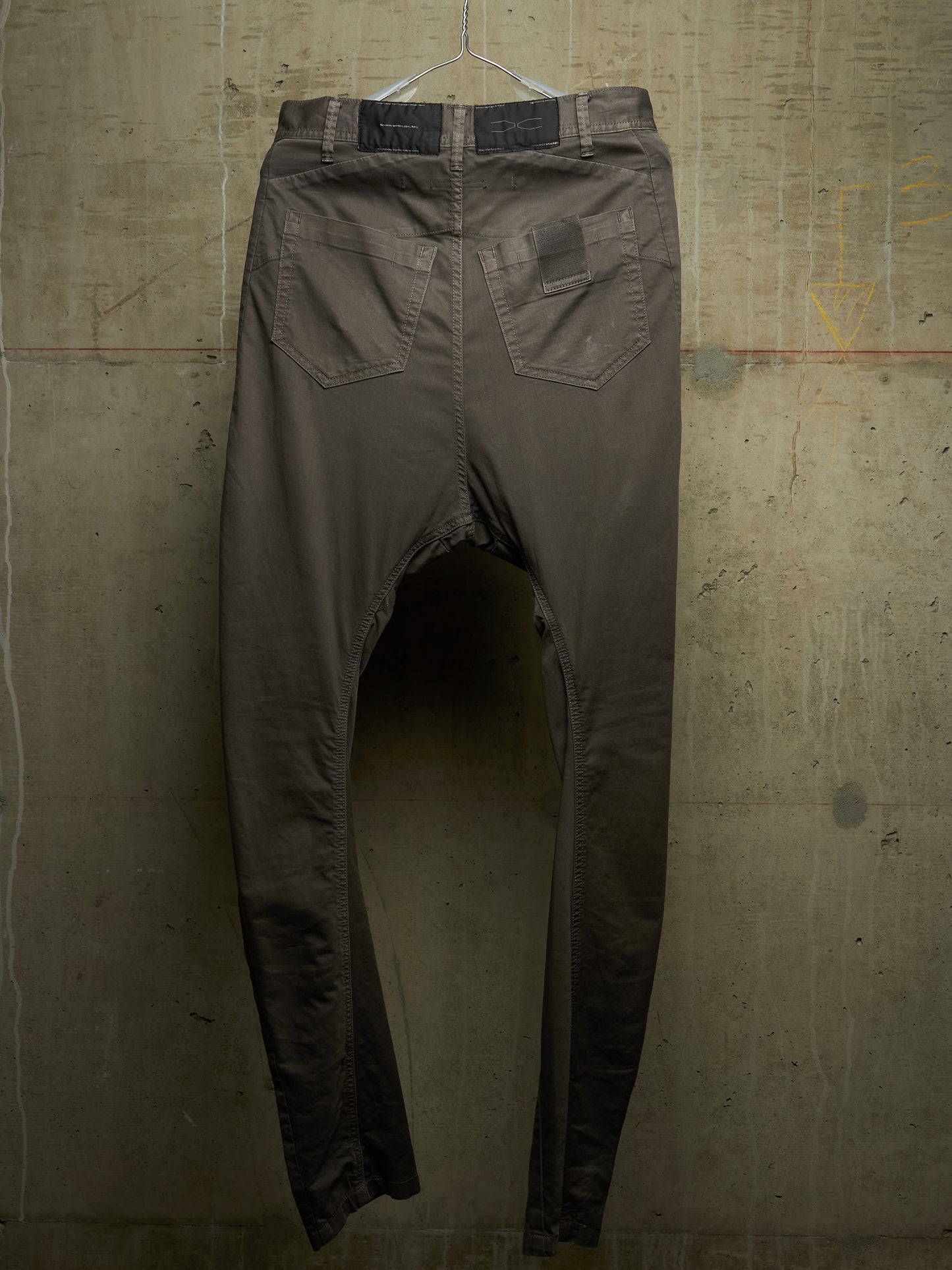 Julius_7 SS16 "sefiroth;" Grey Drop-crotch J-Cut 5oz Skinny Denim