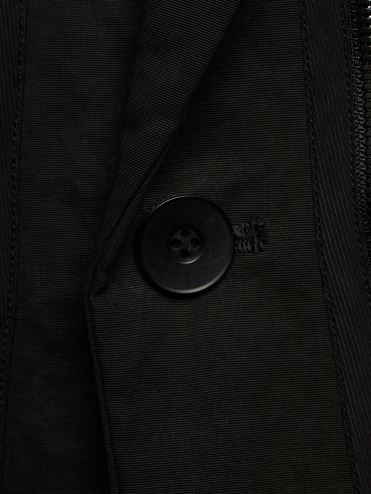Julius_7 SS23 "_PERMANENT" Black Nylon Cotton Grosgrain Dual Zip Blazer