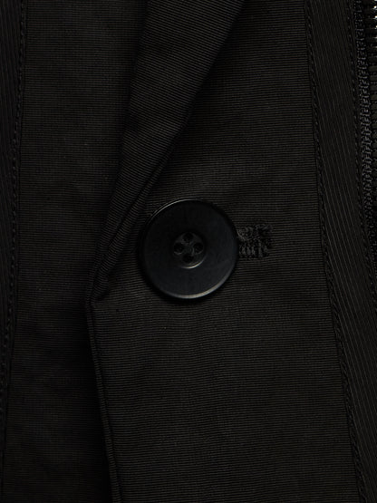 Julius_7 SS23 "_PERMANENT" Black Nylon Cotton Grosgrain Dual Zip Blazer
