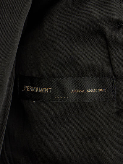 Julius_7 SS23 "_PERMANENT" Black Nylon Cotton Grosgrain Dual Zip Blazer