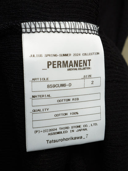Julius_7 SS23 “PERMANENT;” Black Shredded Hem Rib Knit Tank Top