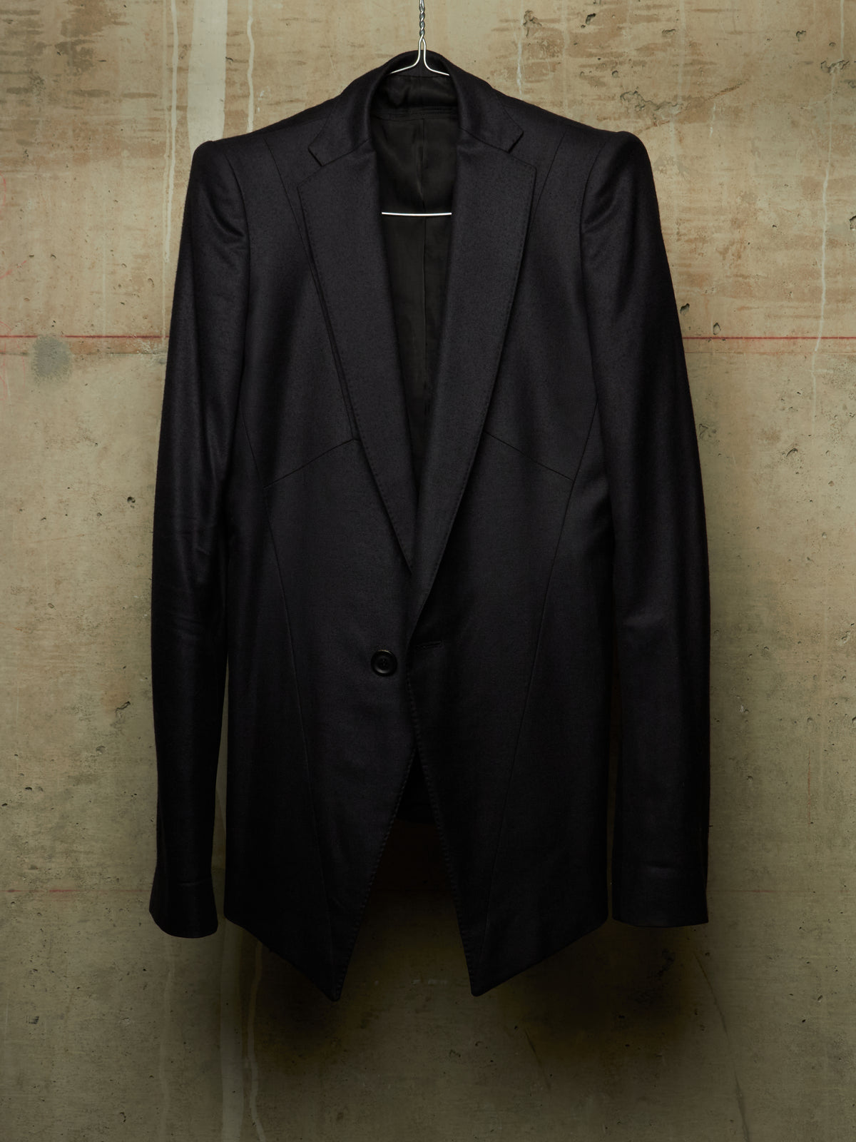 Julius_7 AW15-16 "sphere;" Wool Saxony Geometric Single Button Blazer