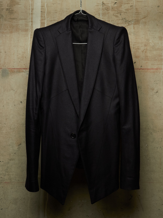 Julius_7 AW15-16 "sphere;" Wool Saxony Geometric Single Button Blazer