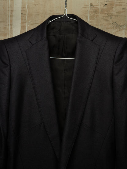 Julius_7 AW15-16 "sphere;" Wool Saxony Geometric Single Button Blazer