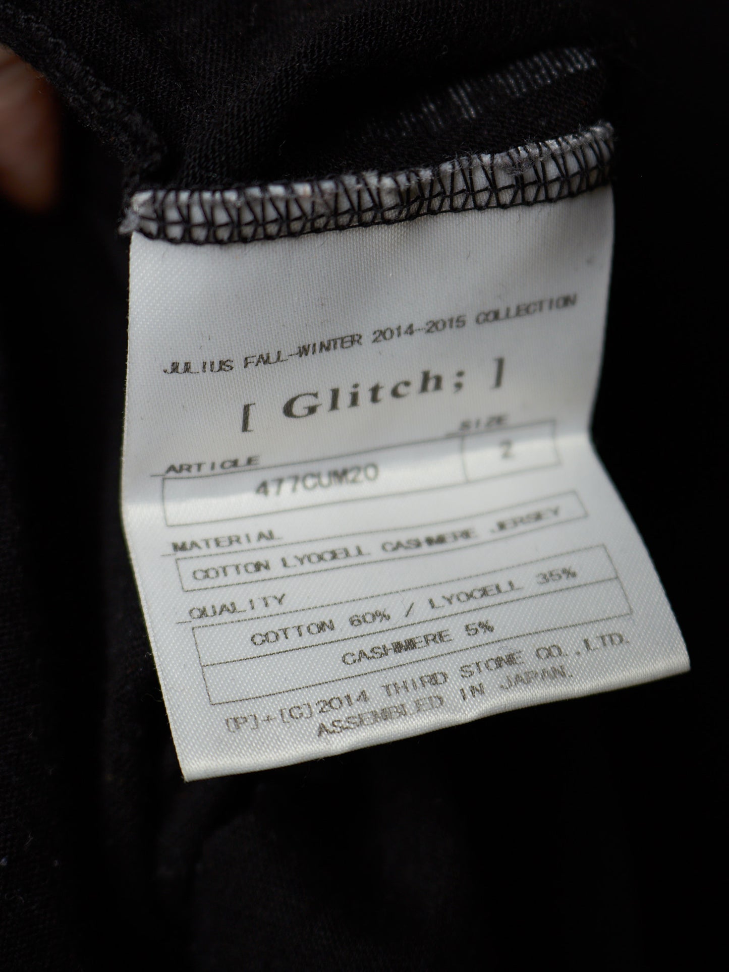 Julius_7 AW14-15 "Glitch;" Vomit Asymmetric Cut Graphic Print T-shirt