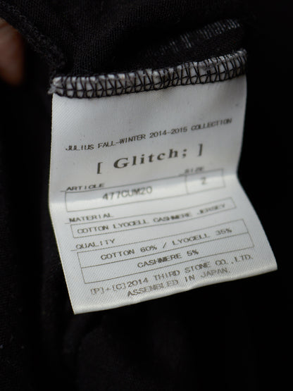Julius_7 AW14-15 "Glitch;" Vomit Asymmetric Cut Graphic Print T-shirt