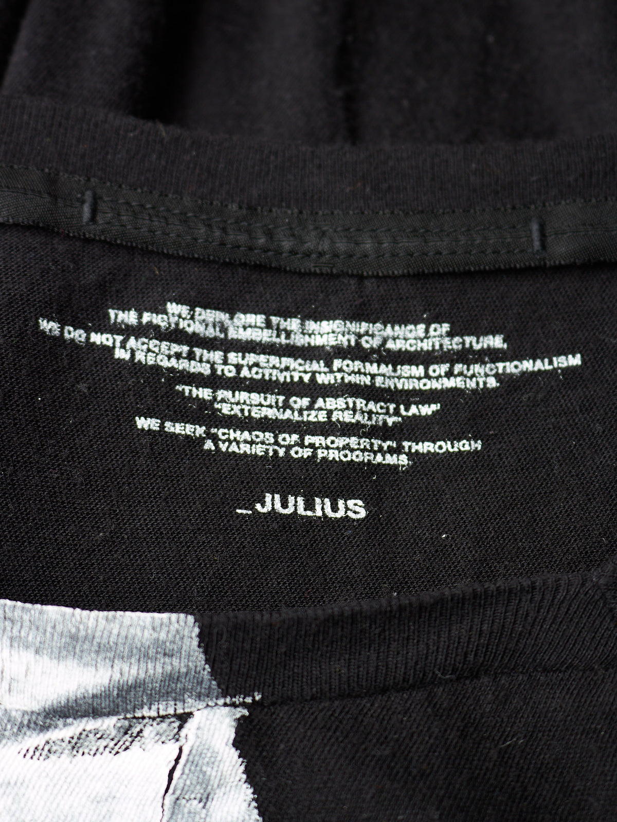 Julius_7 AW14-15 "Glitch;" Vomit Asymmetric Cut Graphic Print T-shirt
