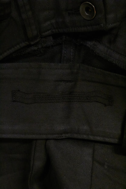 Julius_7 AW16-17 "beast;" WaxCoated Vertical Gas-Mask Cargo Denim