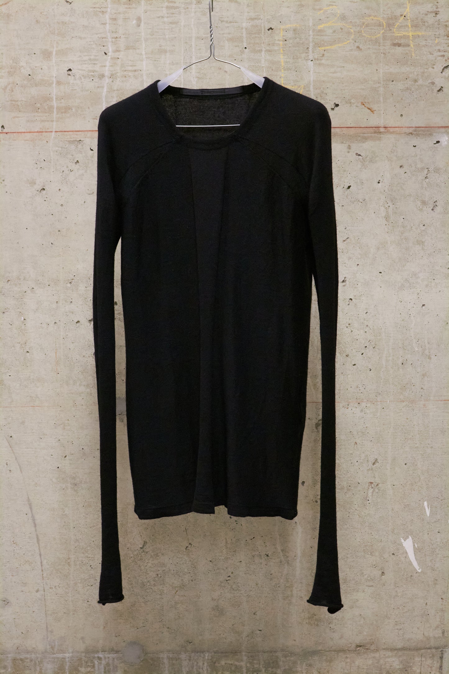 Julius_7 AW14-15 "Glitch:" Wool Silk Box Pleat Raglan Knit Long-sleeves