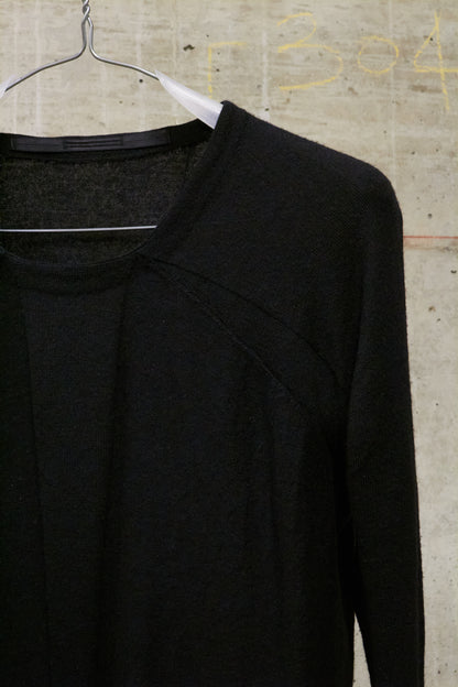 Julius_7 AW14-15 "Glitch:" Wool Silk Box Pleat Raglan Knit Long-sleeves