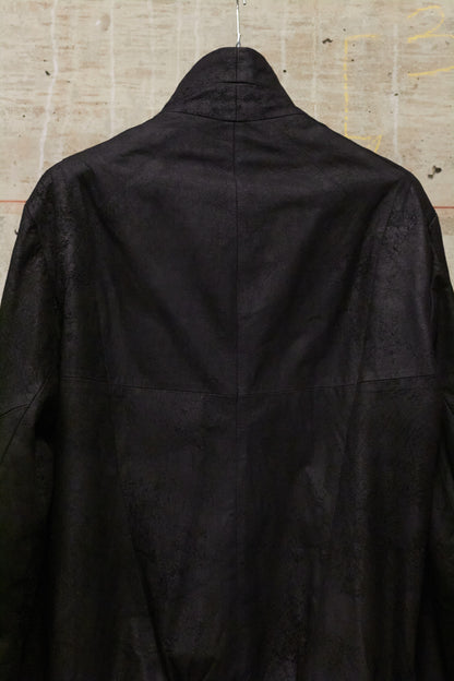 Julius_7 AW15-16 "sphere;" Reverse Lamb Leather Geometric Rider Jacket