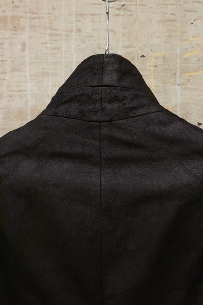 Julius_7 AW15-16 "sphere;" Reverse Lamb Leather Geometric Rider Jacket
