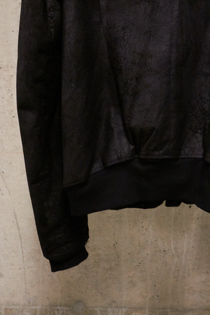 Julius_7 AW15-16 "sphere;" Reverse Lamb Leather Geometric Rider Jacket